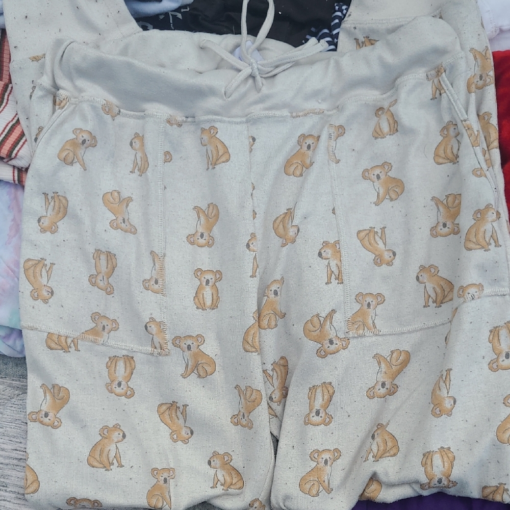Secret Treasures Kids Koala Print Joggers - Cream and Brown
